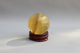 Yellow with Purple Fluorite Sphere #13