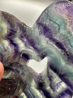 Rainbow Fluorite Decorative Carved Heart with Stand #4