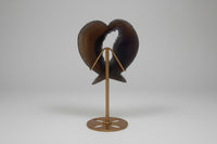 Amethyst Agate Heart Wings Carving with Stand #1