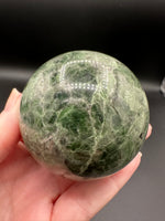 Natural Green Diopside Crystal Sphere 365g – Polished Green Gemstone #2