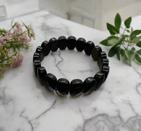 Gold Sheen Obsidian Stretch Bracelet