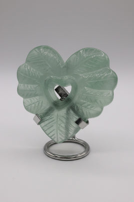 Green Fluorite Decorative Carved Heart with Stand #1