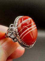 Vintage Style Carnelian Stainless Steel Adjustable Ring #2