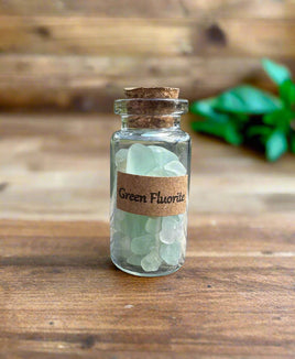 Green Fluorite Chips In Bottle