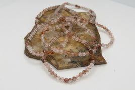 Red Rutilated Quartz 4mm Faceted Bracelet 7.5"