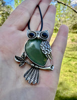 Cute Gemstone Owl Necklace