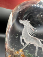 Beautiful Horse Garden Quartz Inner Scene Carving #2