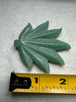 Green Aventurine Cannabis Leaf Carving #3