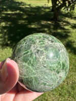 Natural Green Diopside Crystal Sphere 365g – Polished Green Gemstone #2