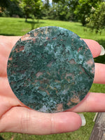 Moss Agate Polished Round Slice #15