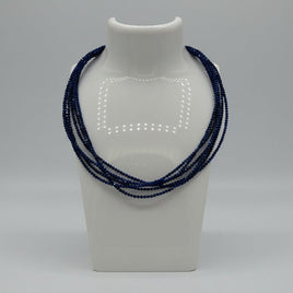 Natural 2mm Lapis Lazuli Faceted Necklaces