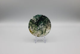 Moss Agate Polished Round Slice #30