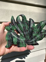 Ruby in Zoisite Nine-Tailed Fox Carving #2