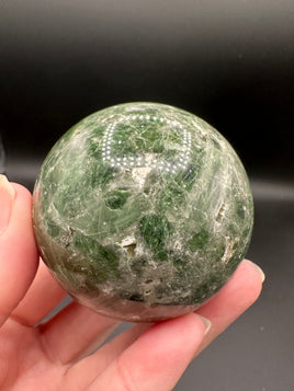 Natural Green Diopside Crystal Sphere 334g – Polished Gemstone #1