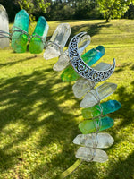 Green & White Handmade Natural Crystal Crown Headband