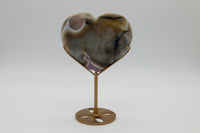 Large Amethyst Dendritic Agate Heart with Stand #3