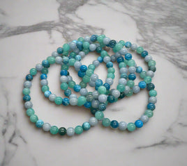 Amazonite, Apatite, and Angelite 6mm Bracelets
