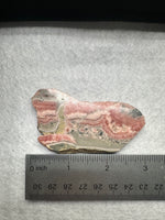 Natural Rhodochrosite Slab #11 – Pink Banded Patterns, Orb Formations & Matrix