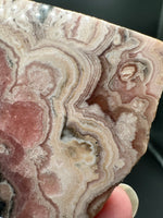Rhodochrosite Slab #2 – Pink & Cream Banded Polished Collector Specimen