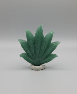 Green Aventurine Cannabis Leaf Carving #3