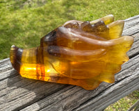 Fluorite Dragon Head Carving #14
