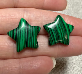 Malachite Imitation Star Pair