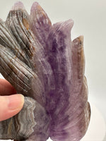Amethyst Mixed Agate Nine-Tailed Fox Carving #2