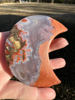 Money Agate Carved Moon #2