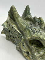 Large Green Jade Dragon Head Carving