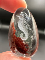 Beautiful Seahorse Garden Quartz Inner Scene Carving #8