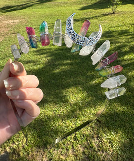 Multi Color Handmade Natural Crystal Crown Headband