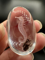 Beautiful Seahorse Garden Quartz Inner Scene Carving #1