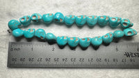 Turquoise-Style Skull Bead Strand – Carved Skull & Round Beads for Jewelry Making