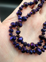 Velvet Amethyst Graduated Faceted Glass Bead Strands for Jewelry Making