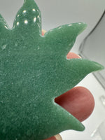 Green Aventurine Cannabis Leaf Carving #2