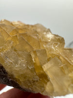 Golden Cube Fluorite Cluster – Moscona Mine, Spain Specimen