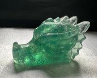 Natural Green Fluorite Dragon Head Carving #2 – 364g