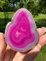 Dyed Pink Agate Slice #14