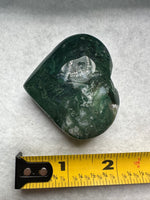 Moss Agate Carved Heart #2