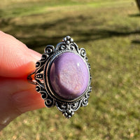 Natural Charoite Ring #27