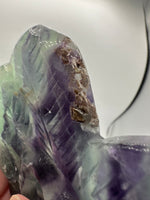 Rainbow Fluorite Decorative Carved Heart with Stand #4