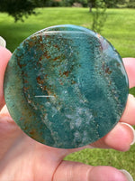 Moss Agate Polished Round Slice #24