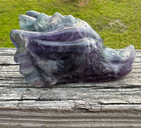 Fluorite Dragon Head Carving #17