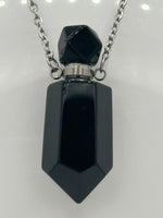 Black Obsidian Perfume/Essential Oil Bottle Necklace