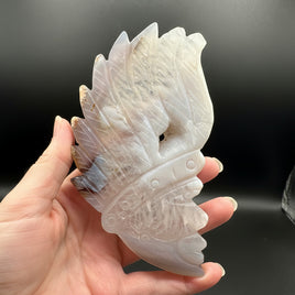 Druzy Agate Geode Indigenous-Inspired Profile Headdress Carving #8