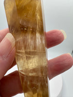 Carved Fluorite Scepter with Rainbows #2