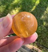 Yellow with Purple Fluorite Sphere #13