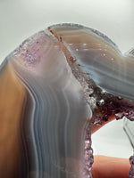 Amethyst Agate Heart Wings Carving with Stand #2