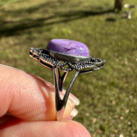 Natural Charoite Ring #28