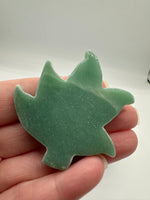 Green Aventurine Cannabis Leaf Carving #5